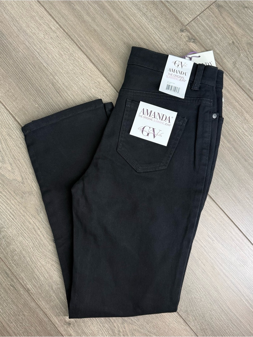 Gloria Vanderbilt Amanda Black Slim Straight Jeans